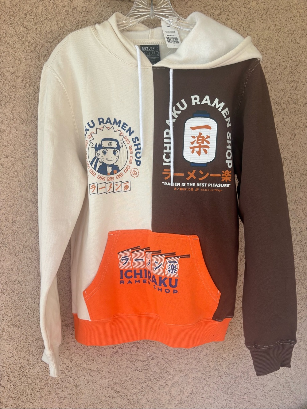 NUX Colorblock Crewneck Sweatshirt - Cream, Brown & Orange